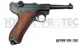 Réplique pistolet Luger P08 avec plaquettes bois