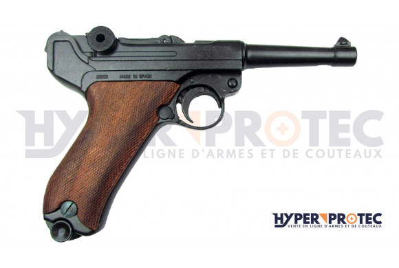 Pistolet Luger de collection en P08 bois et métal 