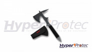 Hache Tomahawk noire plate a lancer avec manche paracorde - 38 cm