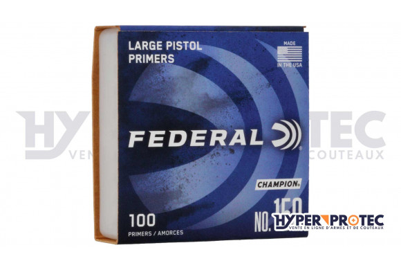 Federal Large Pistol Primers - Amorces Poudre Noire