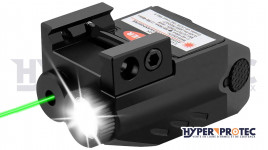 Lampe a led 350 lumens + Stroboscope et Viseur Laser Vert Hyper Access Socom -