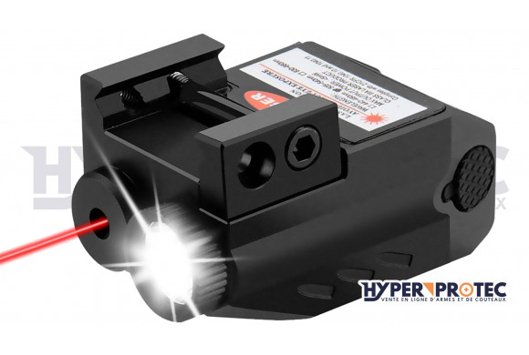 Lampe a led 350 lumens + Stroboscope et Viseur Laser Rouge Hyper Access Socom -