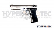 Pistolet alarme Beretta 92 chromé full metal 9mm