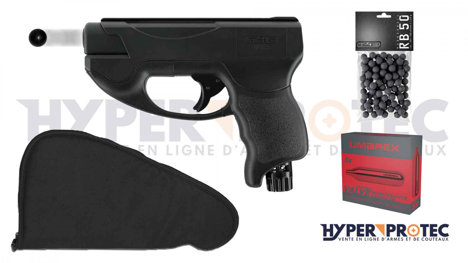 Pistolet de Défense HDP 50 CO2 11J + Mallette + CO2 + 100 x Billes T4E