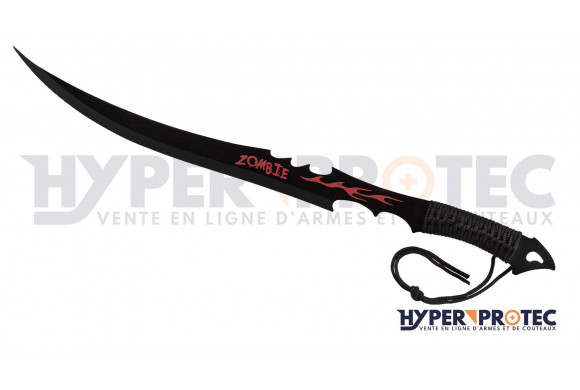 Machette Zombie M16 lame lisse 54 cm cm avec étui