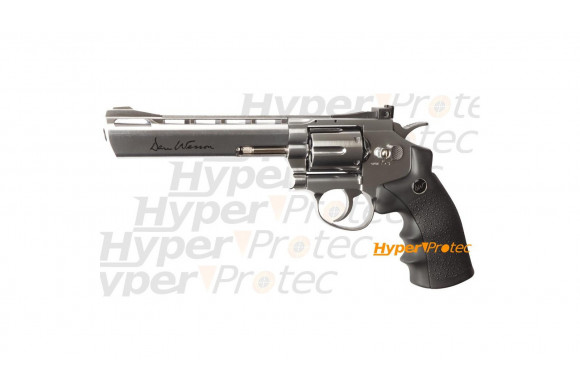 Revolver Dan Wesson chromé 6 pouces - billes acier 4.5 mm