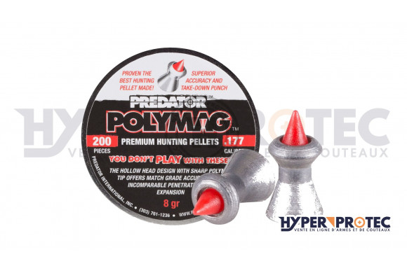 Plombs Polymag Predator 4.5mm - boite de 200 munitions