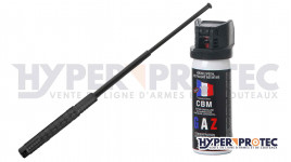 Matraque telescopique acier trempé : 3 tailles - JP Fusil Taille 40 cm