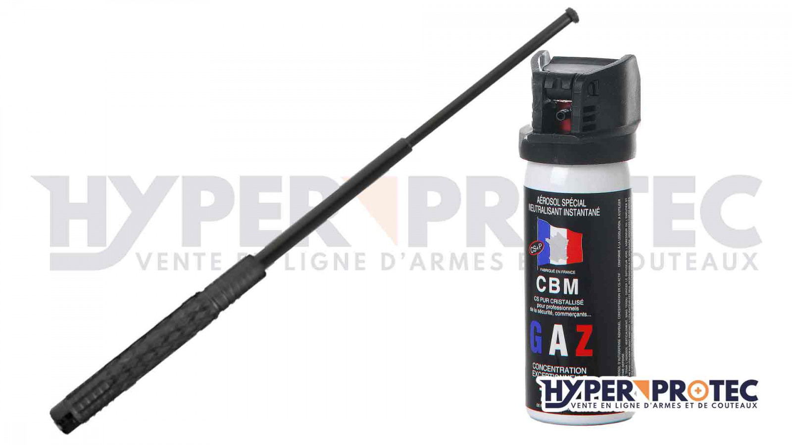 Lot de 2 Aerosols Bombe Lacrymogène de poche GAz CS 25 ML - Bombe