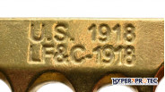Poing américain US 1918 version lourde Gold en laiton massif
