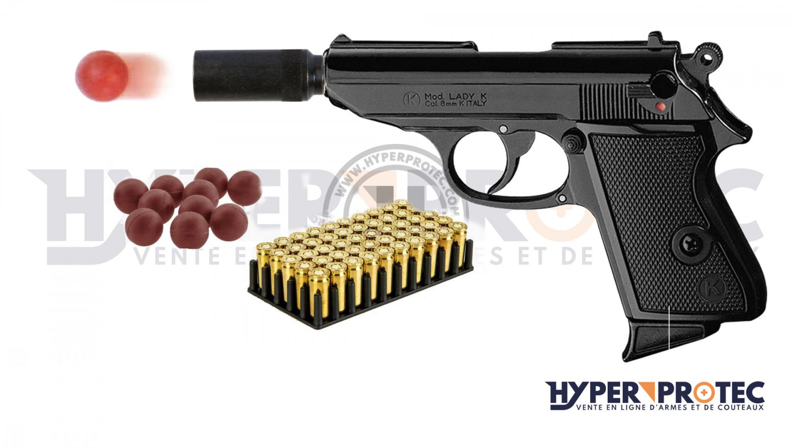 Pistolet à blanc Kimar Lady-K Chrome 9 mm PAK - Armurerie Loisir
