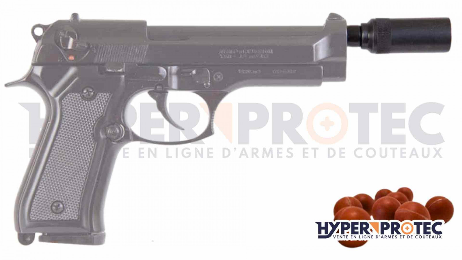 Adaptateur / Embout pistolet d'alarme Umarex + 10 balles