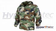 Veste chaude camo militaire avec capuche