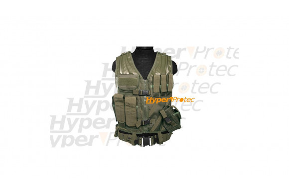 Gilet tactical de combat vert pour droitier