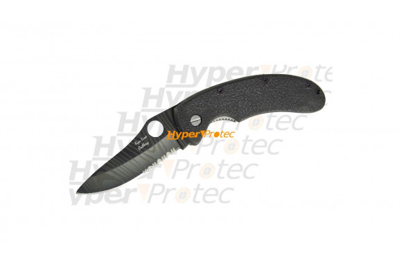 Couteau Naruto noir lame crantée
