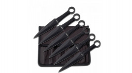 Set de 6 couteaux de lancer Perfect Point Skeleton Purblack