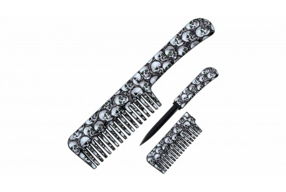 Couteau Caché Blade USA Peigne Skulls
