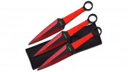 Set 3 Couteaux de lancer Red Precision Kunais édition