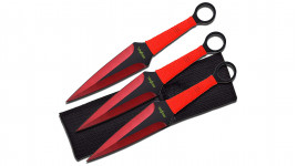 Set 3 Couteaux de lancer Red Precision Kunais édition