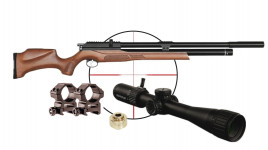 Pack Snowpeak M25W Wood PCP - carabine à plomb calibre 9 mm 19.9 J