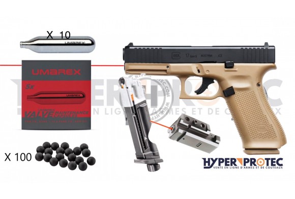 Glock 17 Gen 5 T4E french army Edition- Pistolet Balle Caoutchouc