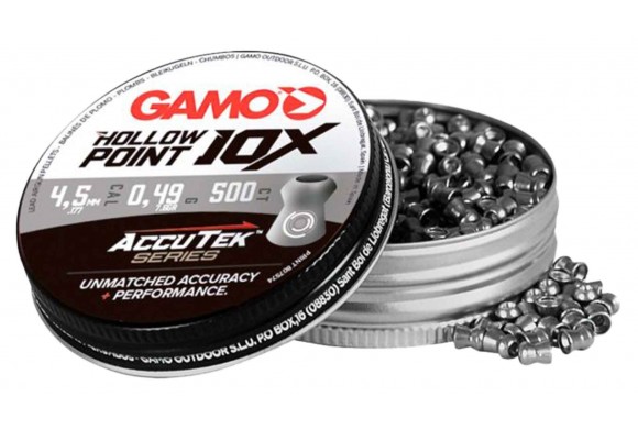 Plombs 4.5 mm GAMO Hollow Point 10X Accu Tek