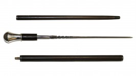 Canne Epée Démontable l'Aristocanne Pommeau Bronze Argenté