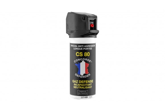 Bombe Lacrymogène Concorde Defender Gaz CS 80 - 50 ml