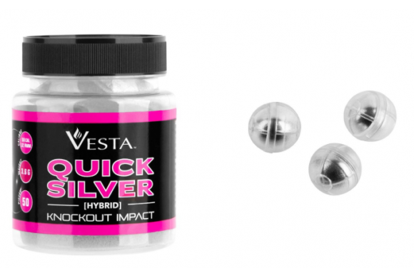 Bille VESTA Quicksilver Knockout Impact Cal .50 - Noyau Acier