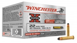 Winchester Munitions Super X JHP Calibre 22 Magnum - 150 Pièces