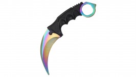 Couteau de défense Karmbit lame fixe Rainbow