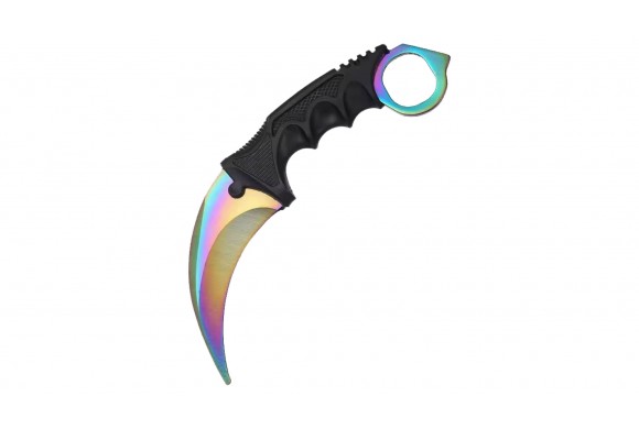 Couteau de défense Karmbit lame fixe Rainbow