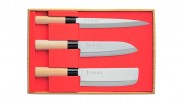 Coffret 3 Couteaux de Cuisine SEKIRYU - Sashimi / Santoku / Nakiri