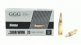 Cartouche 308 GGG HPBT 168 grains