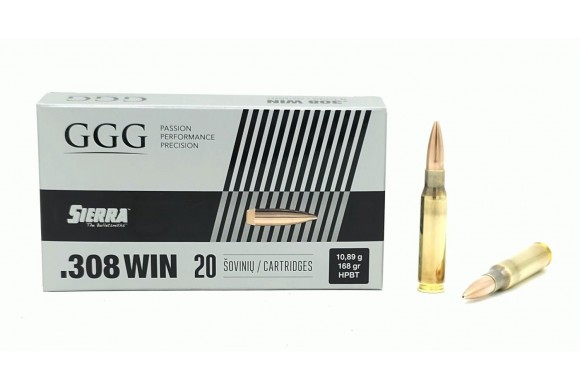 Cartouche 308 GGG HPBT 168 grains