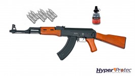 Pack Réplique CO2 fusil à billes d'acier kalashnikov AK47