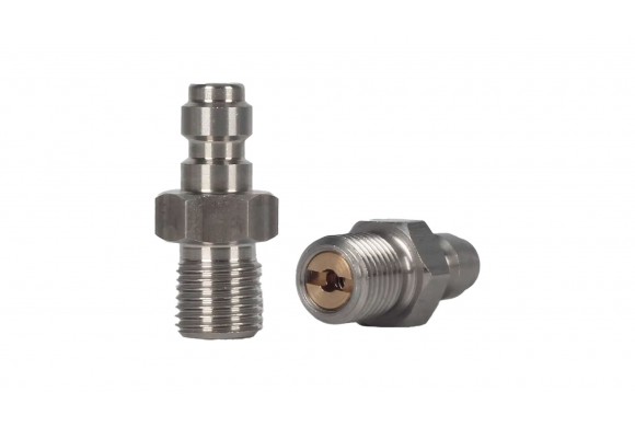 Adaptateur QR Mâle avec Clapet anti-retour - Filetage M10