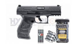 Pack Walther PPQ M2 T4E BLACK - Pistolet Balle Caoutchouc cal. 43