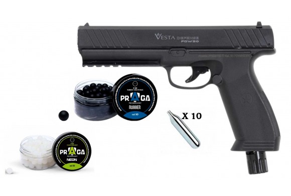Pack Vesta PDW50 12 joules - pistolet à balle caoutchouc