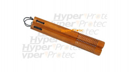 Nunchaku en bois hexagonal - 30 cm