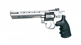 Revolver Dan Wesson chromé 6 pouces - billes acier 4.5 mm