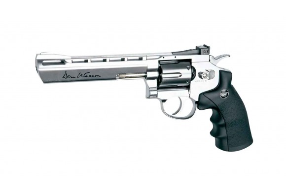Revolver Dan Wesson chromé 6 pouces - billes acier 4.5 mm