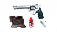 Pack Revolver Dan Wesson chromé 6 pouces - billes acier 4.5 mm