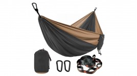 Hamac en toile de parachute en sac super compact + 2 sangles + 2 mousquetons