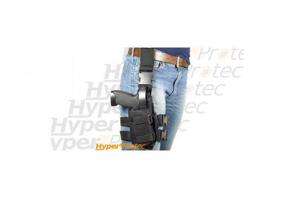 Grand holster de cuisse pour droitier - Noir