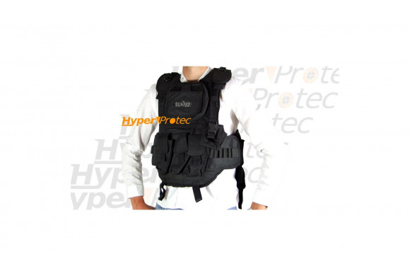 Veste tacticale multiples rangements Noire paintball SWAP