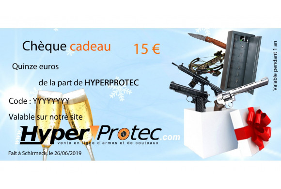 Bon cadeau Hyperprotec : 15 euros