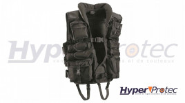 Gilet assaut noir multi poches pour airsoft - Noir