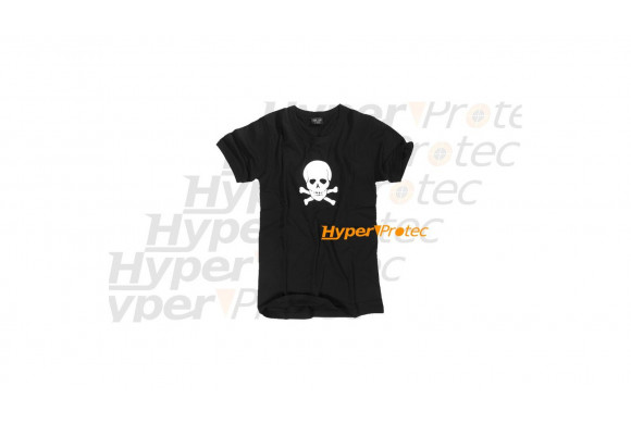 Tee-shirt Noir Tête de mort blanche - Taille XL