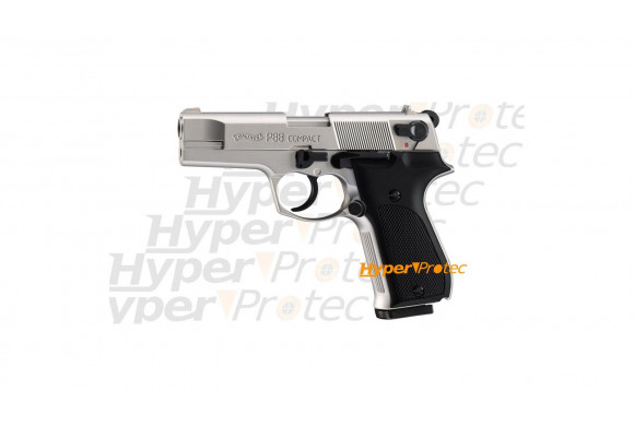 Umarex P88 - Pistolet alarme nickel crosse noire 9 mm